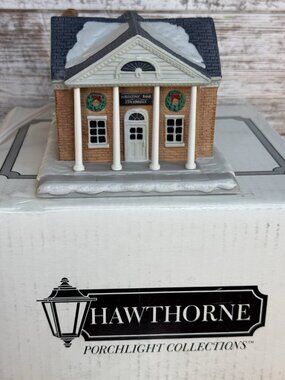 Hawthorne Village 1993 Rockwell's Christmas In Stockbridge Collection The Bank